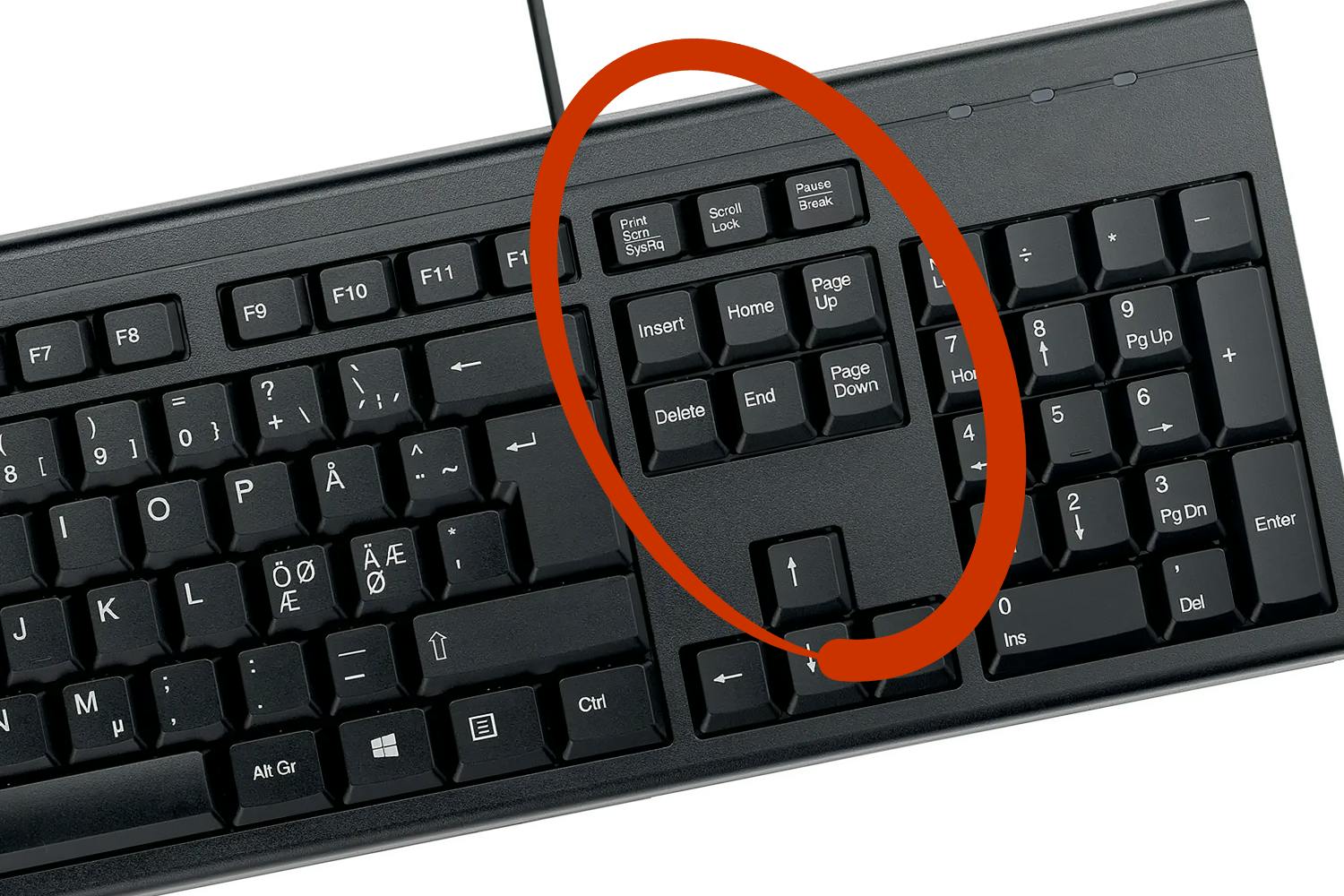 På et fuldt tastatur findes der over piletasterne en overset gruppe af taster, som rummer smarte, skjulte funktioner. På et fuldt tastatur findes der over piletasterne en overset gruppe af taster, som rummer smarte, skjulte funktioner.